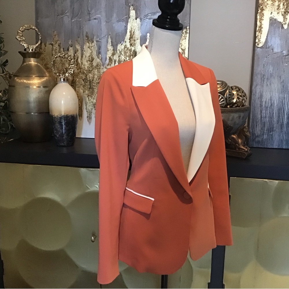 Orange and Ivory Blazer with Tailored Fit - Picture 6 of 8